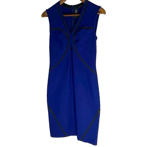 Yigal Azrouël Plunge Neckline Knee-Length Sheath Dress NYC Viscose